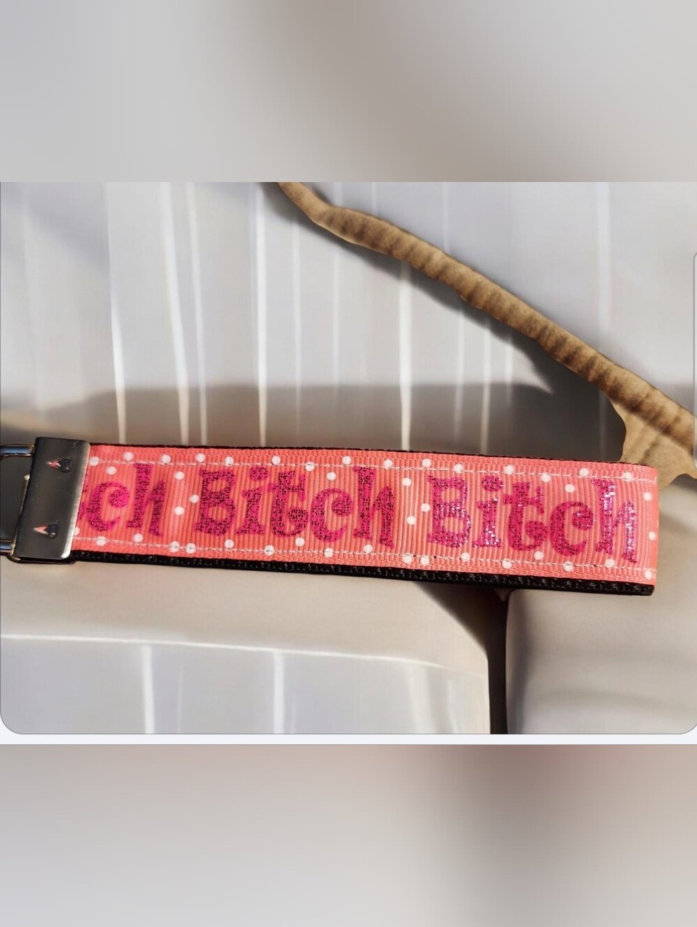 Pink  Wristlet Keychain Or FOB  Accessory